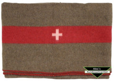 Schweizer Wolldecke CH Armeedecke Decke 200x150 Braun Schlafdecke Army Outdoor 