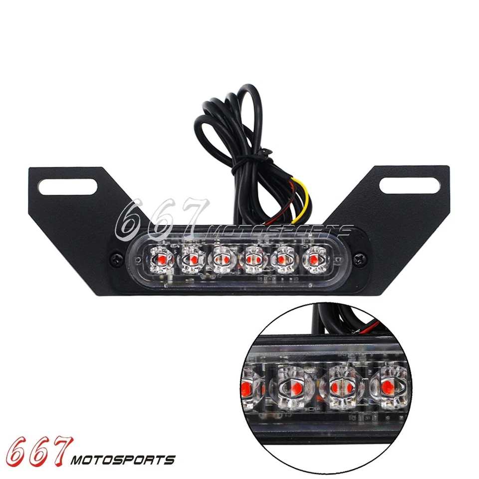 B6 Auxiliary LED License Plate Brake Running Light For Harley BMW Honda Yamaha - Image 4 of 4