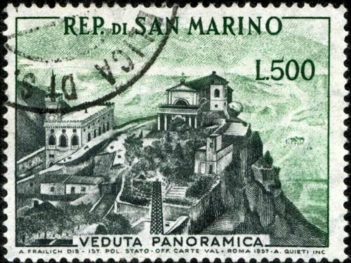 Francobolli di San Marino verde usati