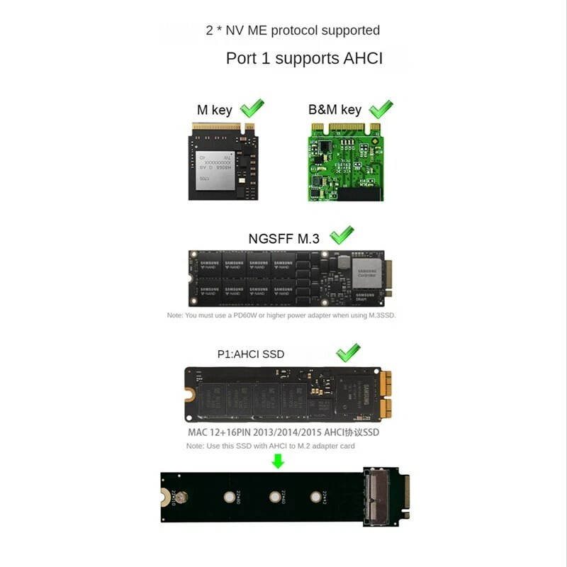 High Speed USB3.2 Gen2 Type C Dual Ports M.2 NVME SSD Clone Docking Station - Image 4 of 4