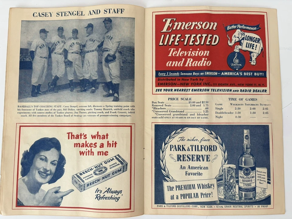 1951 New York Yankees Scored Program Joe DiMaggio Last GM/Last Hit #2214⚾️ - Image 4 of 4