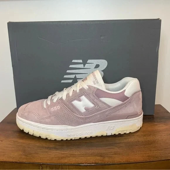 New Balance 550 Scarpe Scamosciato Gesso Lilla; Uomo 9