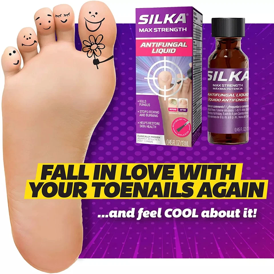 Silka Max Strength Antifungal Liquid Toenail Health W/ Brush Applicator 0.45 Oz - Image 2 of 4