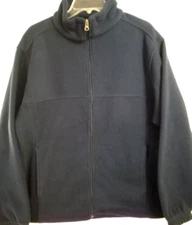 Bass Pro Shop-Mens Full Zip Fleece Jacket Hiking Outdoor Coat, Large, Blue