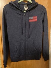 Modern Lux New Size Medium Sweatshirt Hoodie Blue Flag Patriotic Full Zip