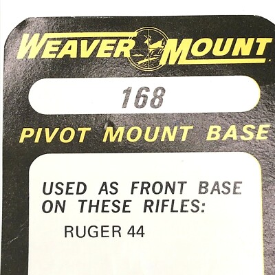 Weaver Pivot Mount Base #168 New Old Stock 2 Mounting Screws