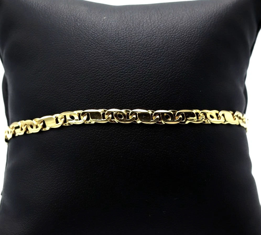 Bracelet Homme Maille Grumetta Or Jaune 18 Carats - 2,5 G - Neuf Avec étiquettes - Fabriqué Italie
