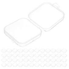 100PCS Small Plastic Boxes: Clear Bead Organizer Box with Hinged Lids Mini