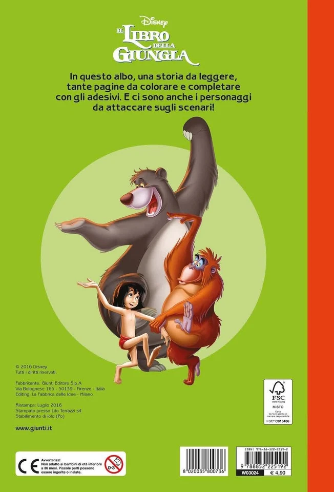 Walt Disney Il libro della giungla. Staccattacca & colora. Con adesi (Paperback) - Image 2 of 2