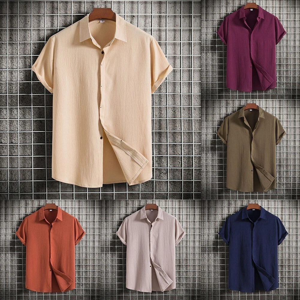 Summer Button Short Sleeve Shirt for Men Loose Fit Hawaiian Beach Tops
Opens in a new window or tab