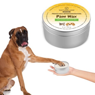 [8 OZ] Natureland Organic Paw Wax for Dogs and Cats, Natural 8 OZ, Brown 