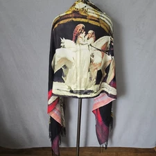 Cashmere Pashmina Scarf Shawl Cavalia Equestrian Horse
