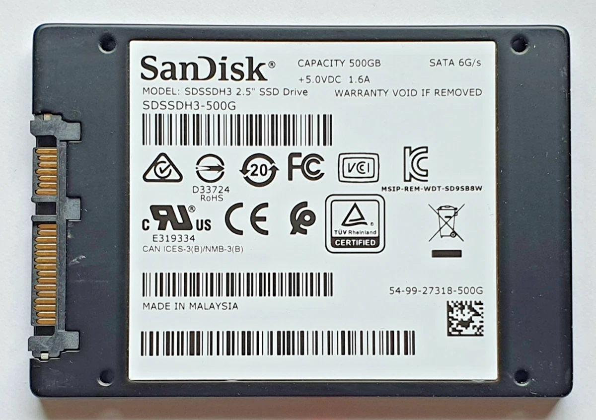 SanDisk SATA III 500 GB Storage Capacity Solid State Drives for