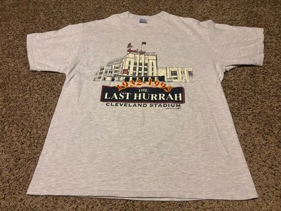 Vintage 1993 Cleveland Stadium Last Hurrah T Shirt Jerzees USA Indians L Flaws