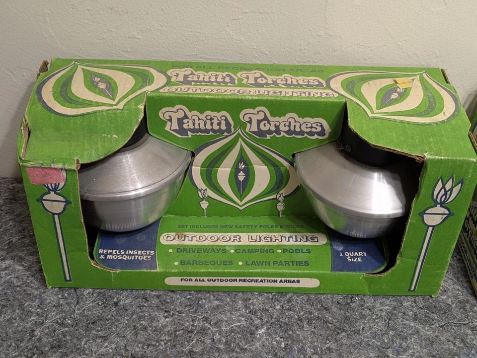 批量 2 件 复古 露台 大溪地提基 手电 户外 铝 Belco 中世纪 — 第 3/4 张图片