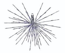 24" Silver Wrap LED Blue & Pure White Double Twinkle Star Burst Christmas Light