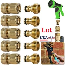 1-5 Set 3/4"Garden Hose Quick Connector Water Solid Brass Female Male Connect US