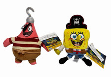 SPONGEBOB SQUAREPANTS Bikini Bottom Movie 6" Glow Pals Plush Set of 2 NWT