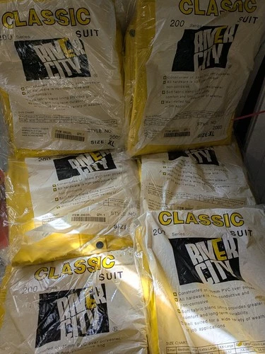 Lot of 6 River City 2003XL Classic 3-Piece RainSuit Yellow Size XL .35mm PVC MCR - product listing photo