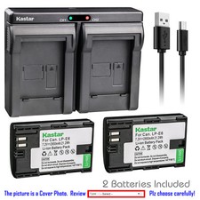 Kastar Battery Slim Dual Charger for Canon LPE6 LP-E6N LCE6 Canon EOS 6D Mark II