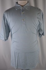 Peter Millar Men's Polo Shirt Size Large Summer Comfort Cotton Striped Casual