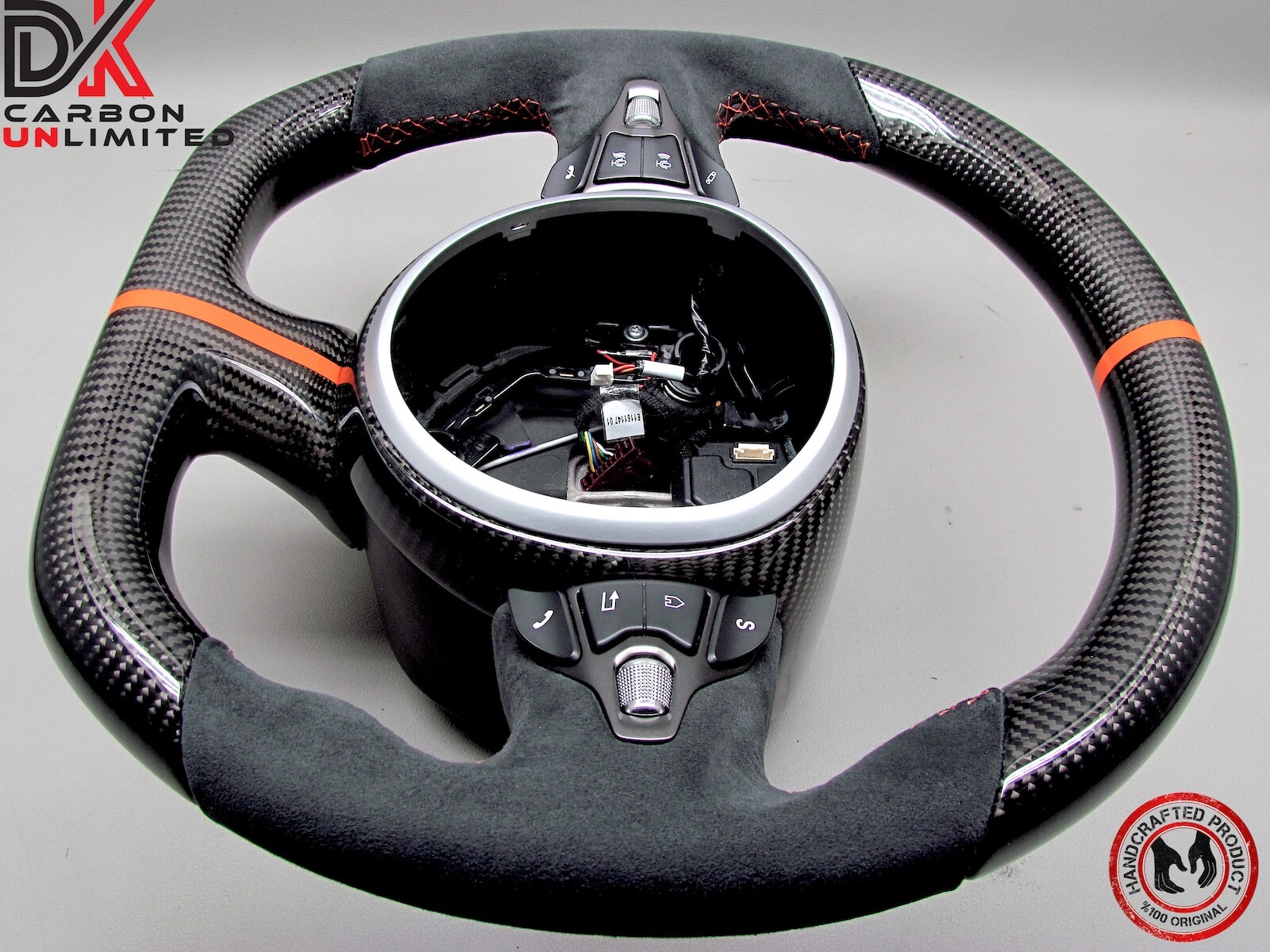 Aston Martin Vantage DB11 DBS Alcantara 8mm Orange Ring Carbon Steering Wheel v4