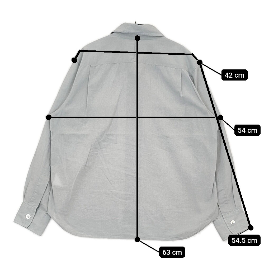 MARGARET HOWELL◆長袖シャツ/--/--/NVY/ドット/578-153401// MARGARET HOWELL COTTON VOILE 578-3153016 Size 2 Long sleeve
