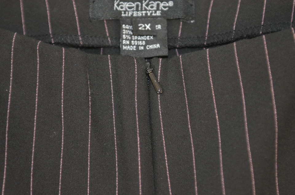 Pantalones Karen Kane Lifestyle para mujer a rayas talla 2X pantalones elásticos pantalones Foto 4 de 4