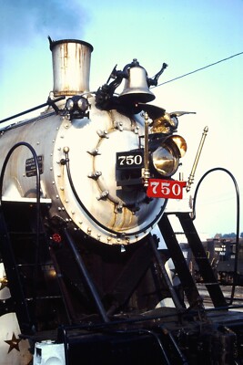 SOU 750 STEAM ENGINE bristol va vintage railroad train photo slide '83