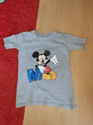 Disney Kinder T-shirt Mickey mouse Gr 134/140 Grau Print Top