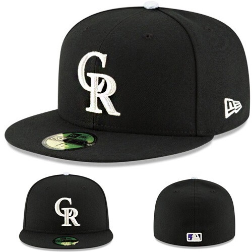 New Era Colorado Rockies Black Fitted Hat MLB Kids Youth ALT3 Metallic Team Logo - Picture 1 of 7