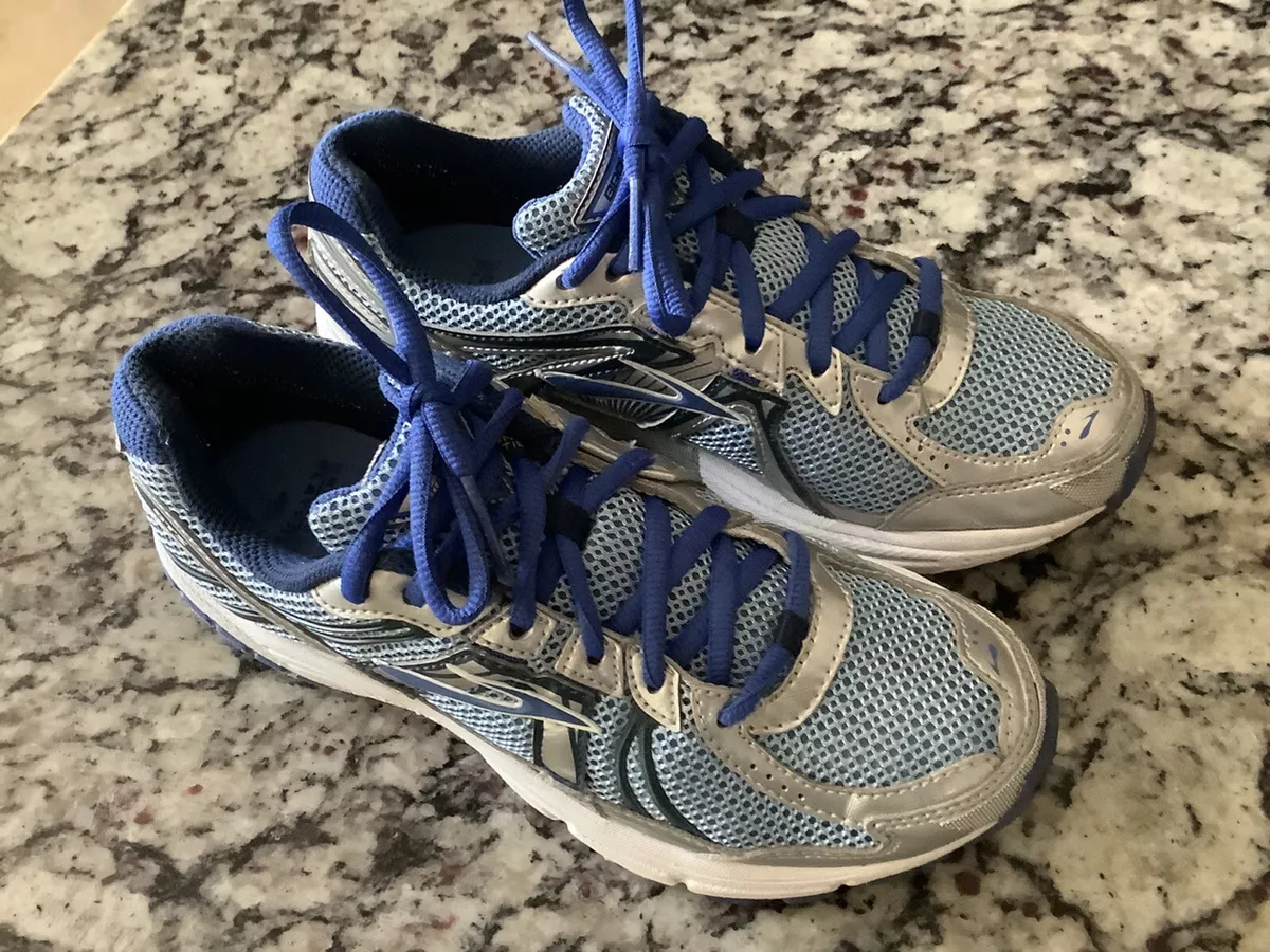 Brooks Adrenaline GTS 12 Womens Size 5 Gray Blue Athletic Running Shoes Sneakers
