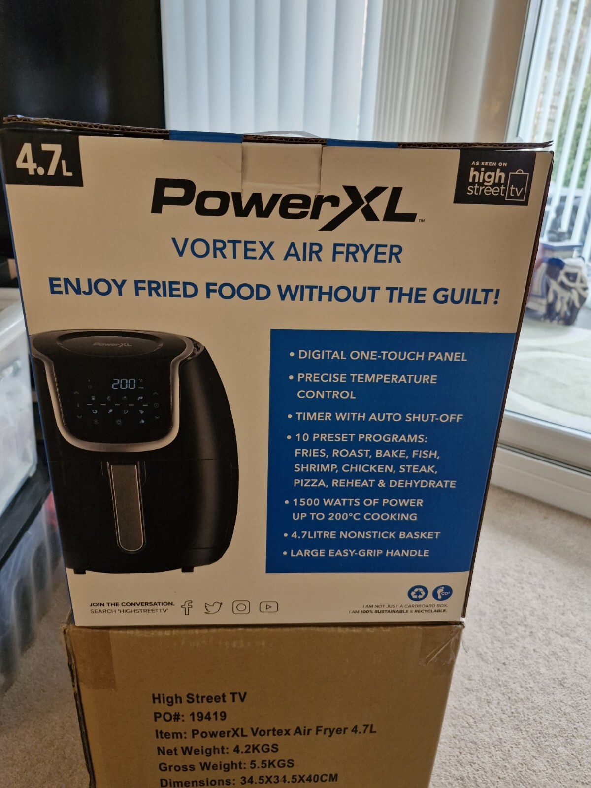 Power XL Vortex 4.7L, 10 Programming Digital Air Fryer 5060784671235 eBay