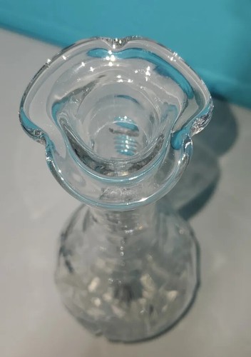 CRYSTAL Etched STAR Pinwheel CUT Glass DECANTER Stopper WINE Bottle HOBSTAR Nice - Picture 9 of 14