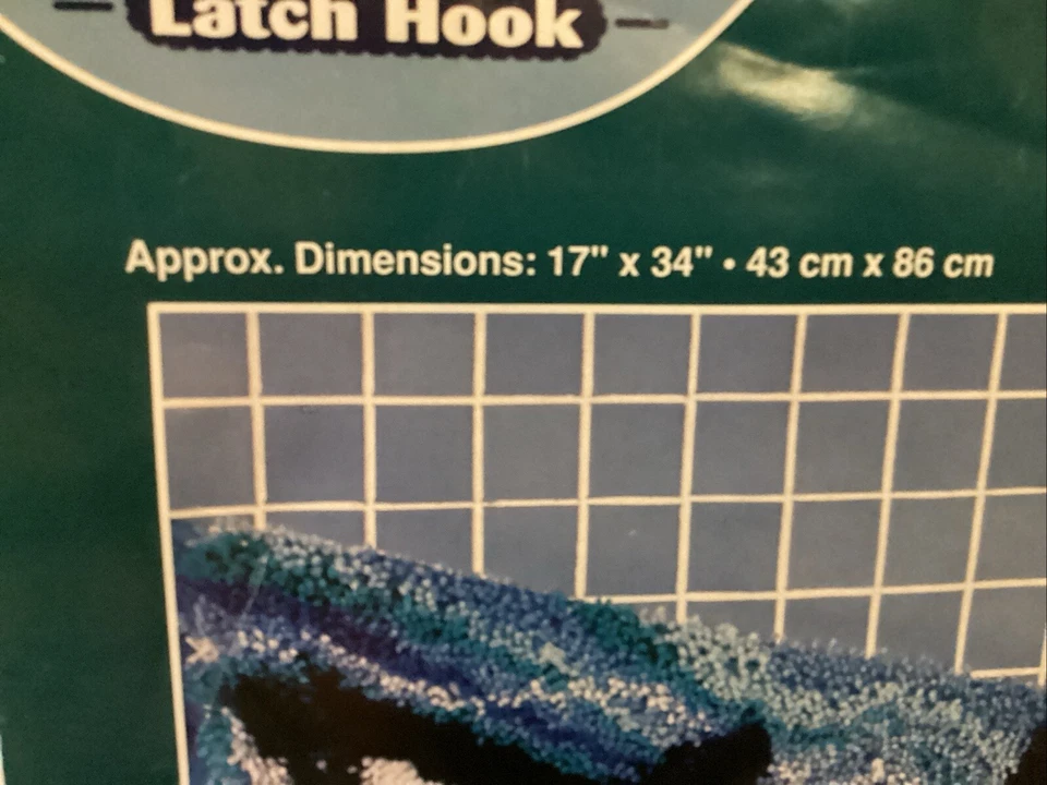 J&P Coats Latch Hook Rug Kit Orcas 17x34" Half Moon Bath Mat Whales Beach Sealed - Image 3 of 4