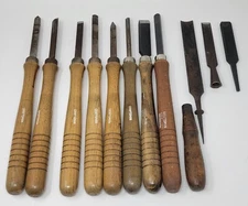 Vintage Craftsman Wood Turning Lathe Chisels Mixed Lot 11 Pieces Steel 