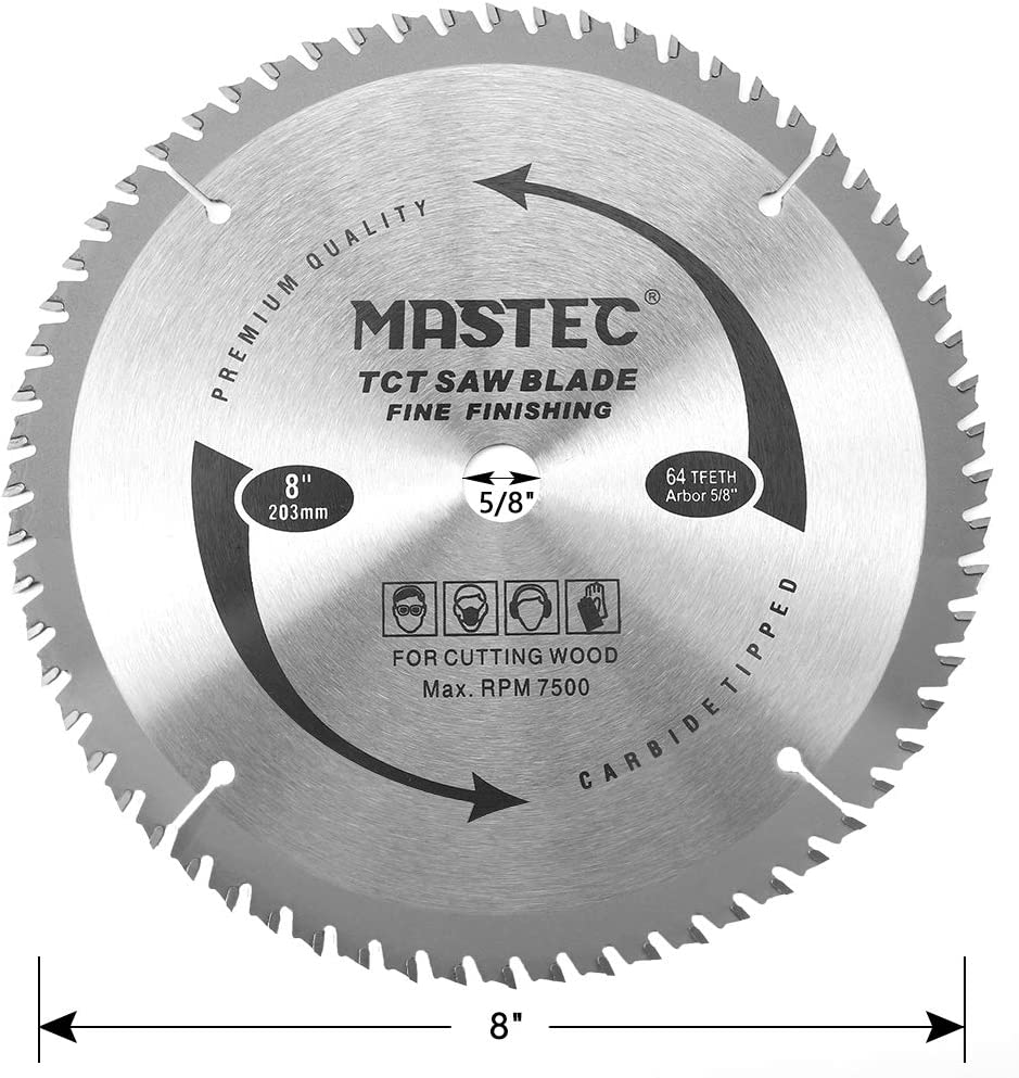 8 Inch 64 Tooth Circular Saw Blade anti Kickback Tooth for Wood Cutting