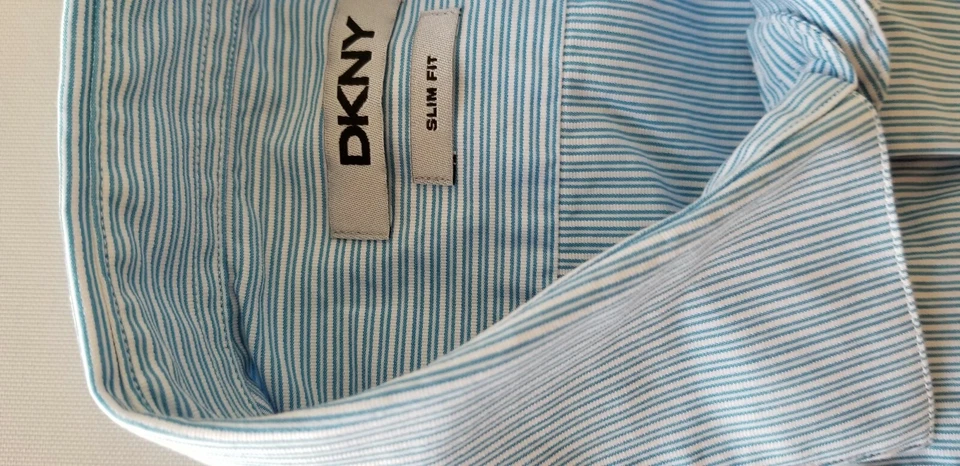 DKNY Men Slim Fit Premium Cotton Long Sleeve Button Down Dress Shirt - 16x34/35 - Image 3 of 4
