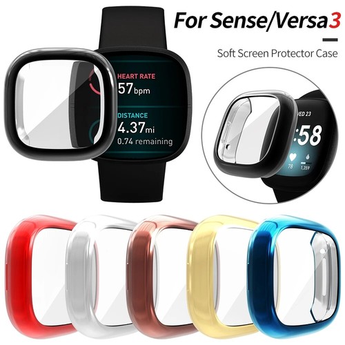 Protective Case For Fitbit Versa 3 /Sense Screen Protector Bumper TPU Full Cover - Photo 4 sur 24