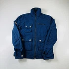 Superdry Limited Motorbike Jacket Size Medium Navy Blue Double-Zip Moto