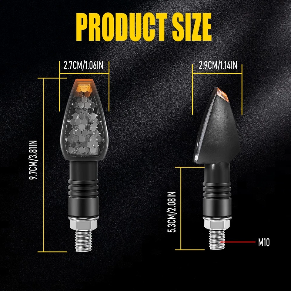 4 peças de sinais de fumaça para motocicleta luzes piscas âmbar universal para Suzuki BMW - Imagem 4 de 4