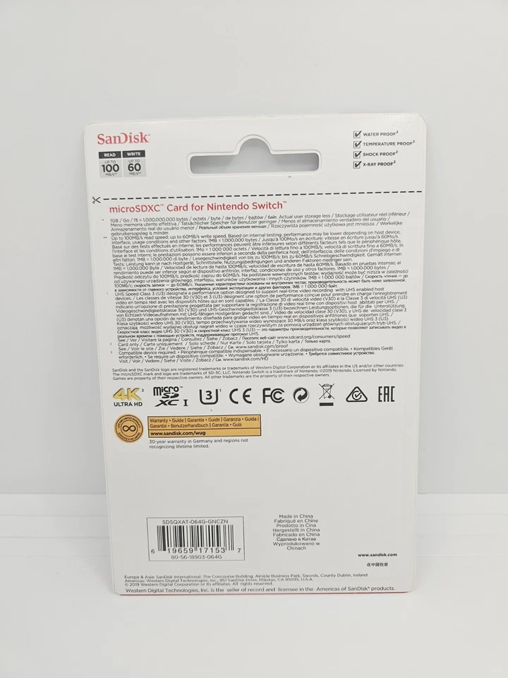 SanDisk 64GB Micro SD Card SDXC Zelda Memory Card for Nintendo Switch New Sealed - Image 2 of 2