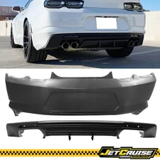For 19-24 Camaro OE Style Rear Bumper Cover With Matte Black Rear Lip Diffuser
