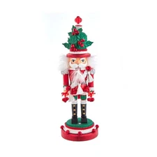 Kurt Adler Hollywood Nutcrackers, Wind Up Musical Jingle Bells Nutcracker, 18"