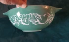 Vtg Pyrex 4qt 444  Cinderella Fruit Salad Bowl 1960 Promotion Rare Green pattern