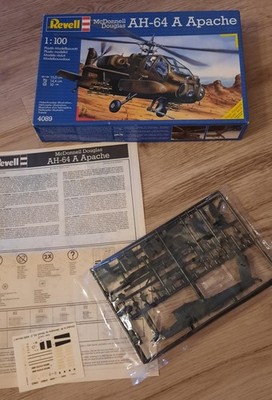 Revell AH-64A Apache Hubschrauber Modell 1:100, verpackt im Orginalkarton