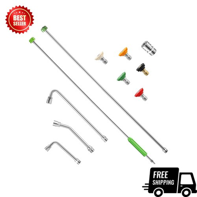 #ad #ad Pressure Washer Extension Wand 120” with Molded Grip Rods 5 Nozzle Tips $34.99