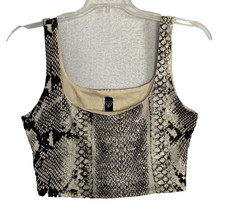 Animal Print Cropped Tank Top Snake VTG USA M Womens Party Juniors Cocktail