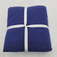 NEW Jiyuan 100 Washed Cotton Duvet Cover Set 3 Pcs. 104" x 90". Navy Blue