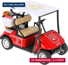 TEITEAI Golf Decor for Golf Party, Miniature Golf Cart Model with Accessories, R
